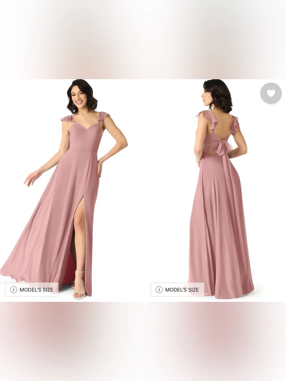 Azazie Everett Dusty Rose Chiffon Dress - Picture 2 of 9